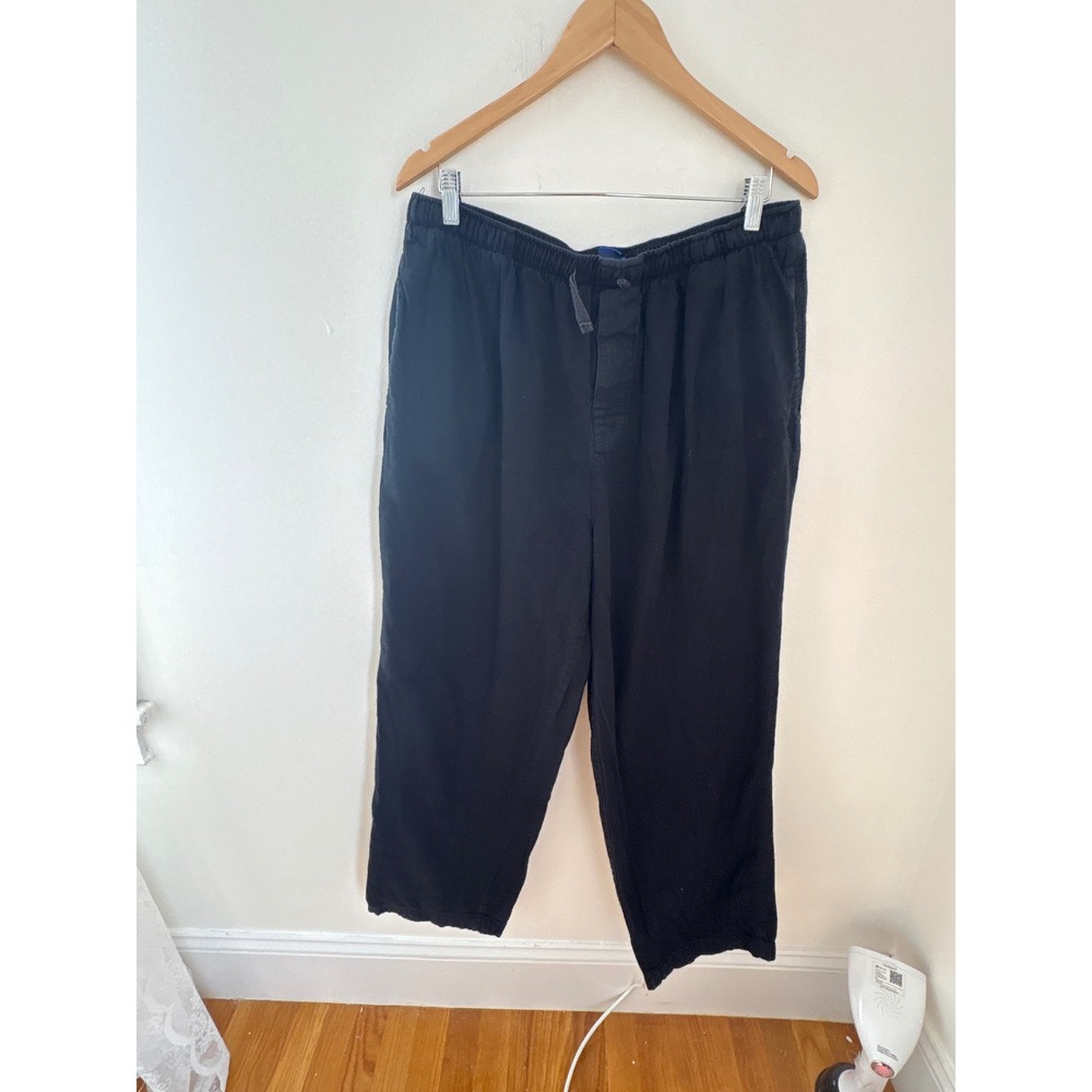 Pendleton Mens XL Black‎ 100% Cotton Elastic Waist Lounge Pants 70Z662 RN 29685